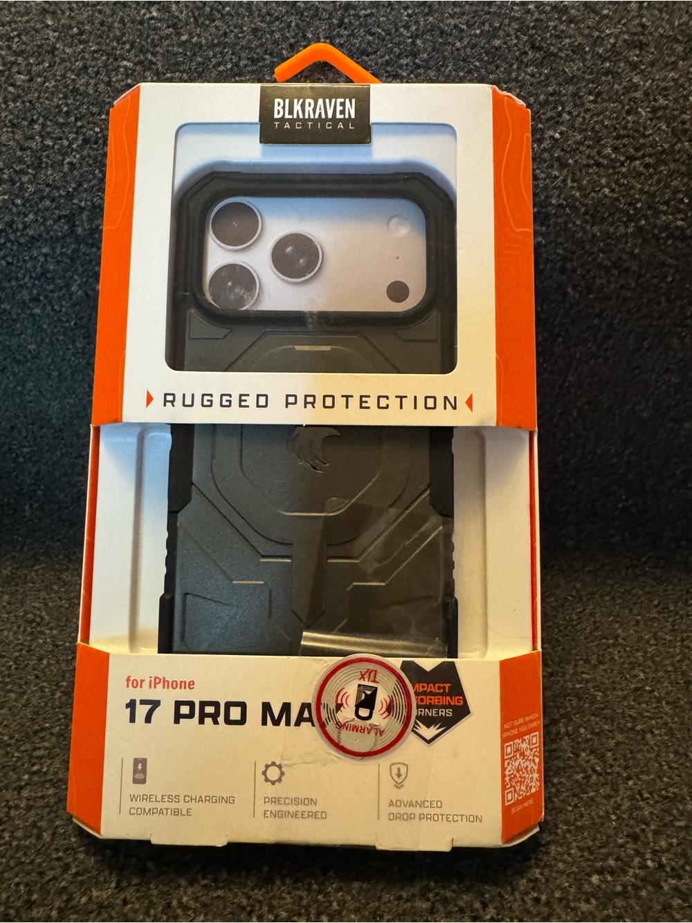 NEW- BLKRAVEN Tactical iPhone 17 Pro Max Case Rugged Heavy Duty Cover - Black